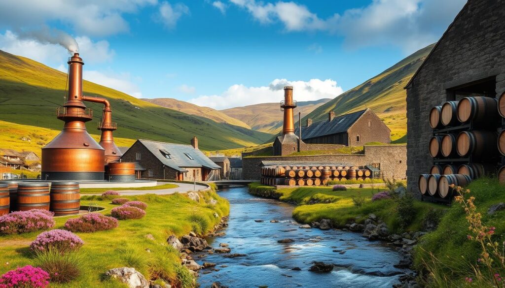 Traditional scotch whisky production in Scotland